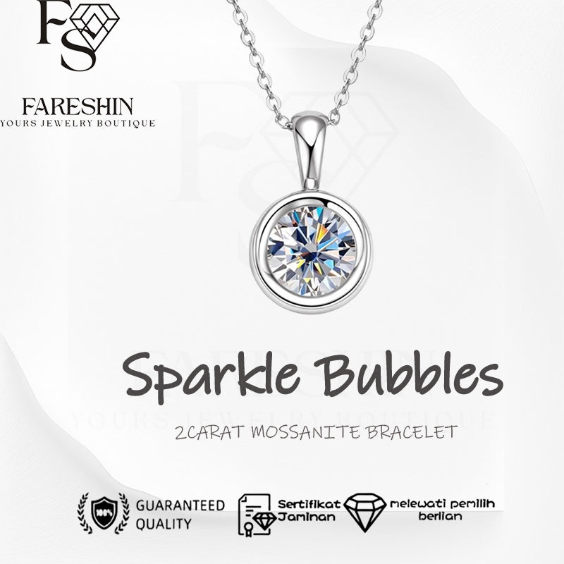Round Cut Moissanite Classic Necklace — 2.0ct, D-color, VVS1, 925 Sterling Silver