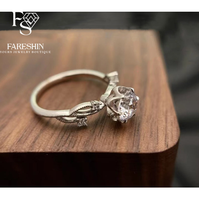 Round Cut Moissanite Classic Ring — 1.0ct, D-color, VVS1, 18K Gold Vermeil