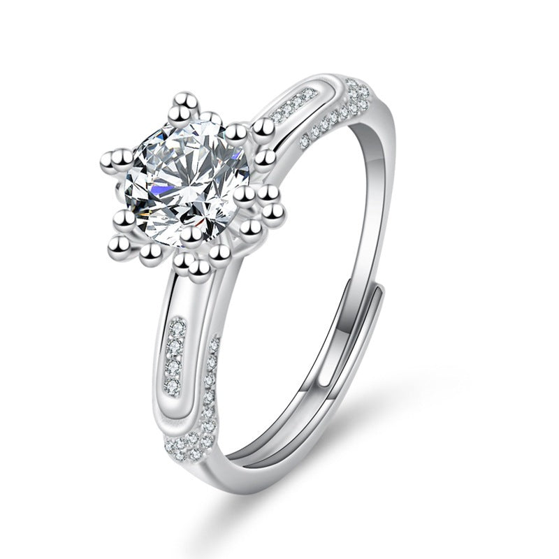 Round Cut Moissanite Star Ring — 0.5ct, D-color, VVS1, 18K Gold Vermeil