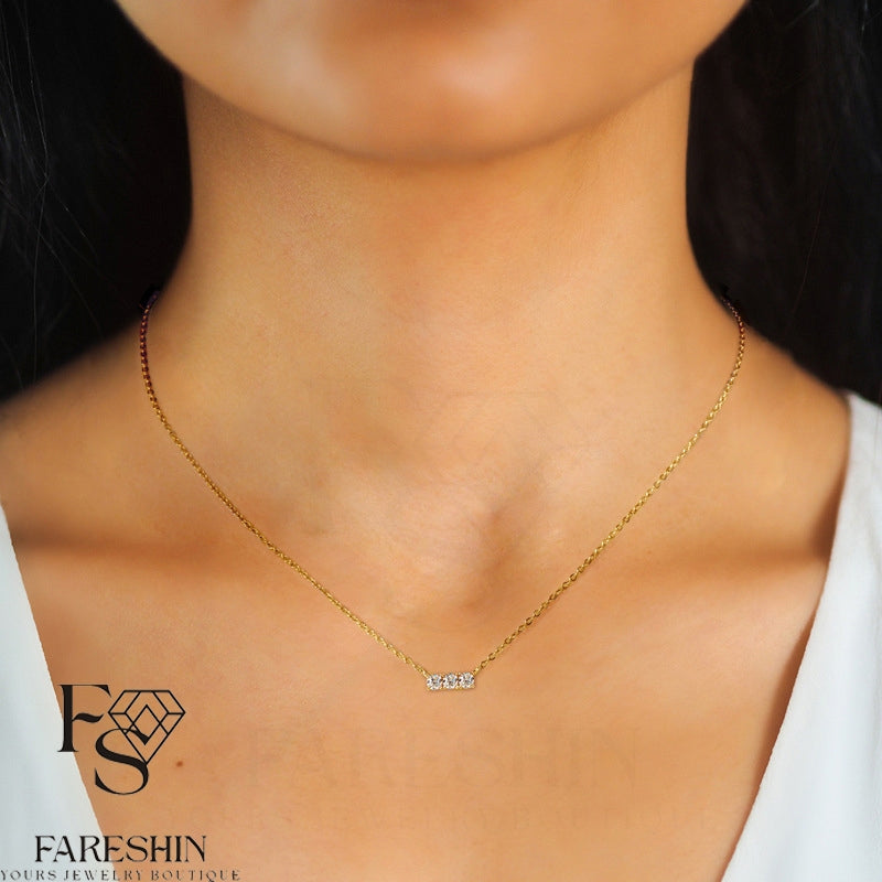 Round Cut Moissanite Classic Necklace — 0.5ct, D-color, VVS1, 925 Sterling Silver
