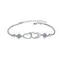 Round Cut Moissanite Heart Bracelet — 0.5ct, D-color, VVS1, 925 Sterling Silver