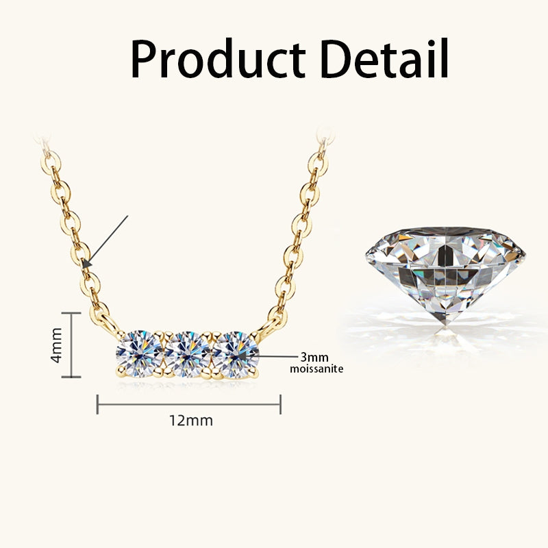 Round Cut Moissanite Classic Necklace — 0.5ct, D-color, VVS1, 925 Sterling Silver