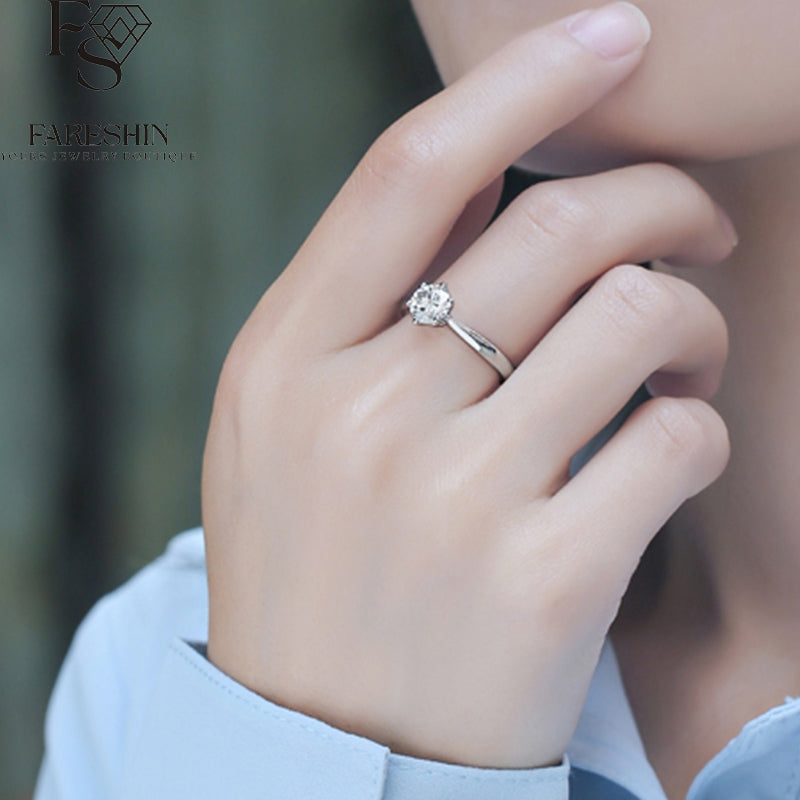 Round Cut Moissanite Classic Ring — 0.5ct, D-color, VVS1, 18K Gold Vermeil