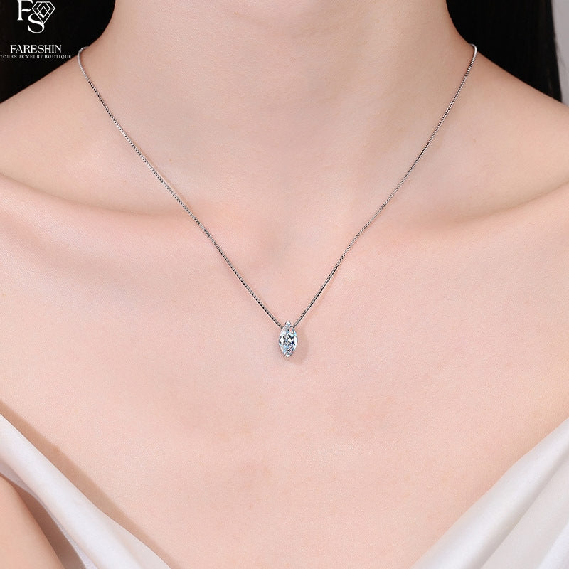 Round Cut Moissanite Classic Necklace — 0.5ct, D-color, VVS1, 925 Sterling Silver