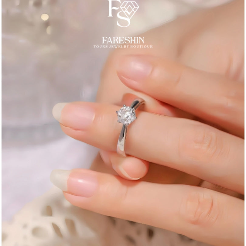 Round Cut Moissanite Classic Ring — 0.5ct, D-color, VVS1, 18K Gold Vermeil