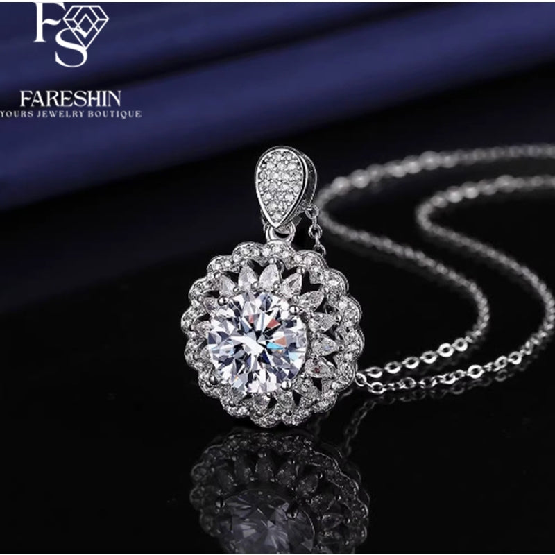 Round Cut Moissanite Classic Necklace — 0.5ct, D-color, VVS1, 925 Sterling Silver