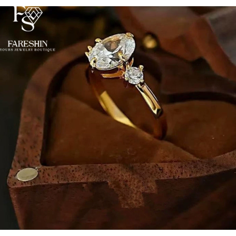 Round Cut Moissanite Classic Ring — 2.0ct, D-color, VVS1, 18K Gold Vermeil