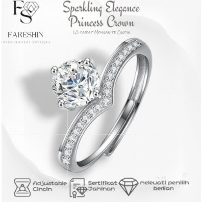 Fareshin Round Cut Classic - , D Color, Vvs1, Moissanite Ring - 0.5ct / 18K Gold Vermeil - additional product view | FARESHIN