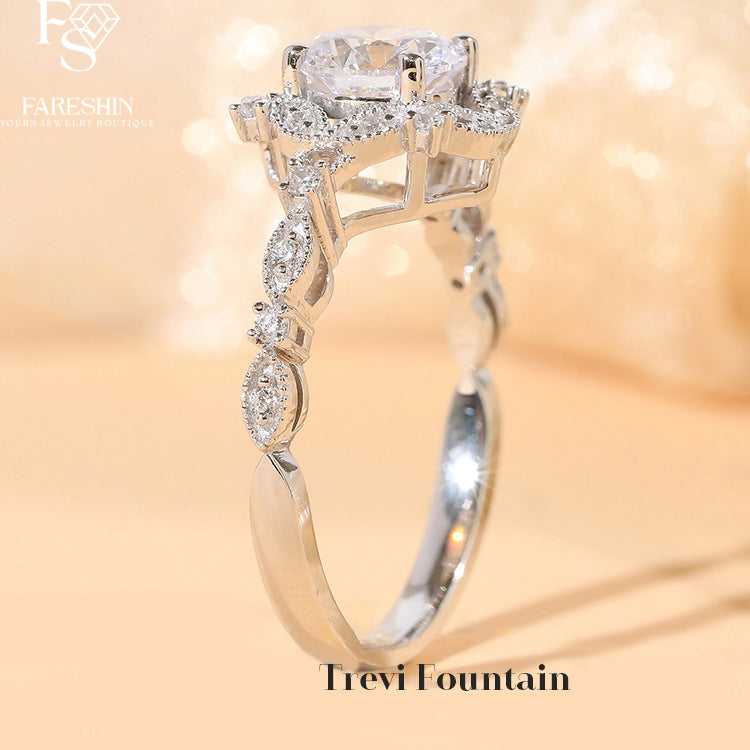 Round Cut Moissanite Classic Ring — 0.5ct, D-color, VVS1, 18K Gold Vermeil