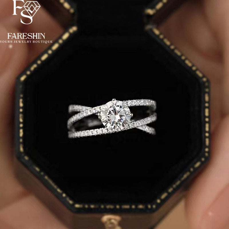 Round Cut Moissanite Classic Ring — 0.5ct, D-color, VVS1, 18K Gold Vermeil
