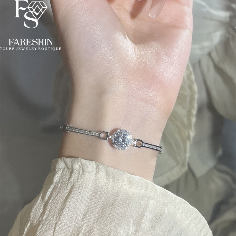 Round Cut Moissanite Classic Bracelet — 0.5ct, D-color, VVS1, 925 Sterling Silver
