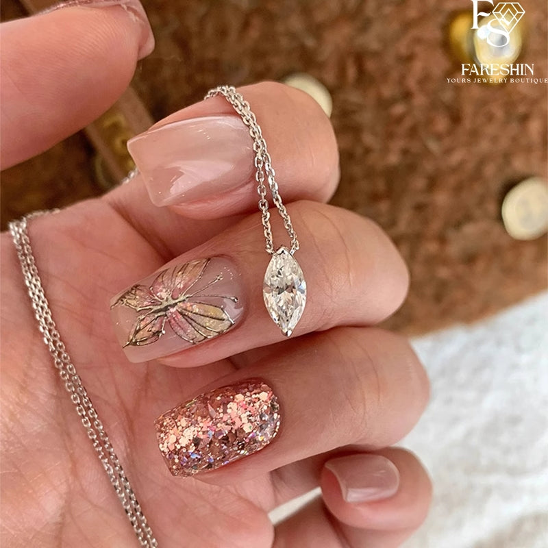 Round Cut Moissanite Classic Necklace — 0.5ct, D-color, VVS1, 925 Sterling Silver