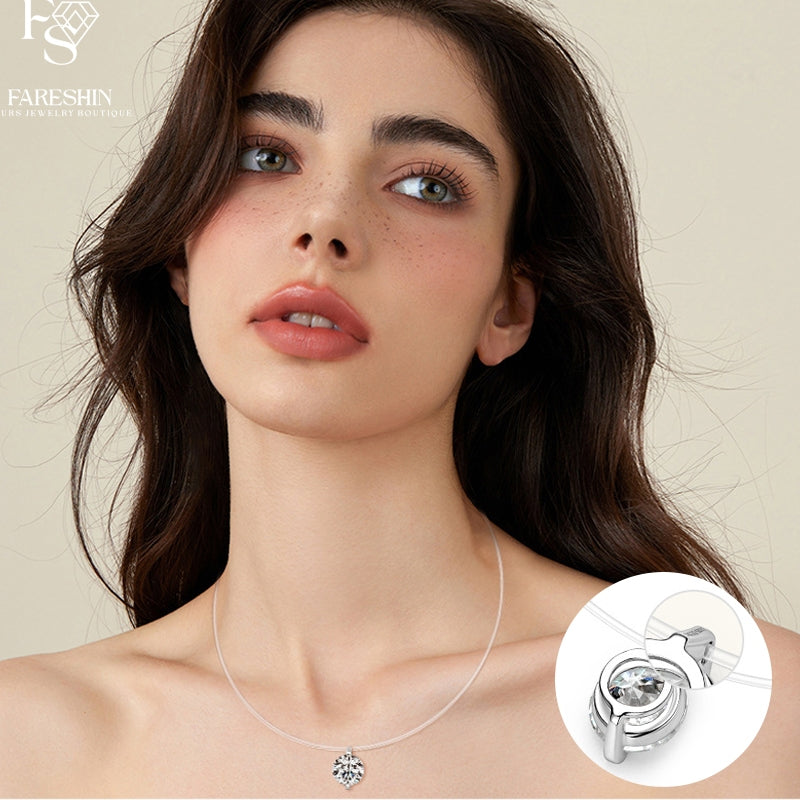 Round Cut Moissanite Classic Necklace — 0.5ct, D-color, VVS1, 925 Sterling Silver