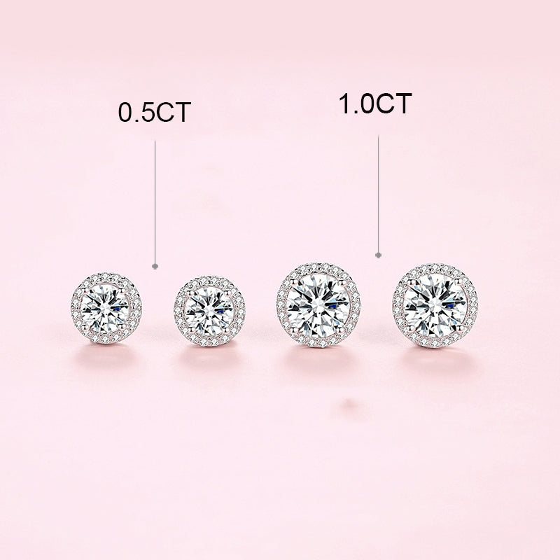 Round Cut Moissanite Star Ring — 0.5ct, D-color, VVS1, 925 Sterling Silver