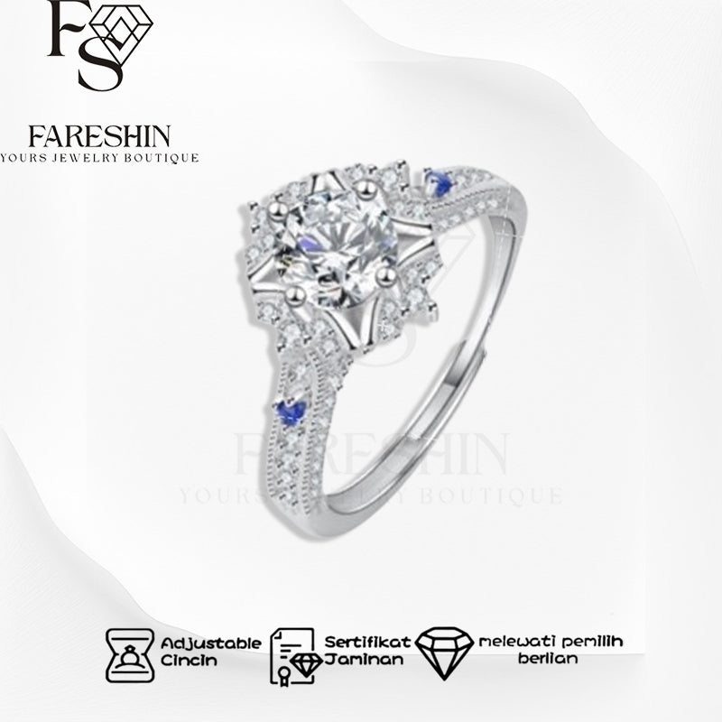 Fareshin Round Cut Classic - , D Color, Vvs1, Moissanite Ring - 0.5ct / 18K Gold Vermeil - additional product view | FARESHIN