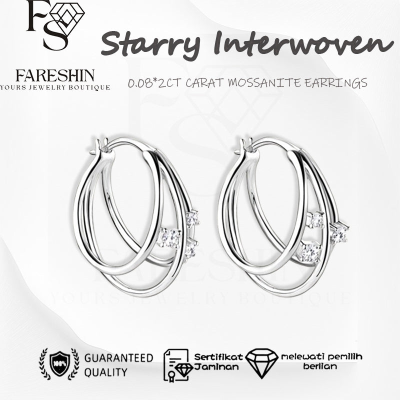 Round Cut Moissanite Star Ring — 0.5ct, D-color, VVS1, 925 Sterling Silver
