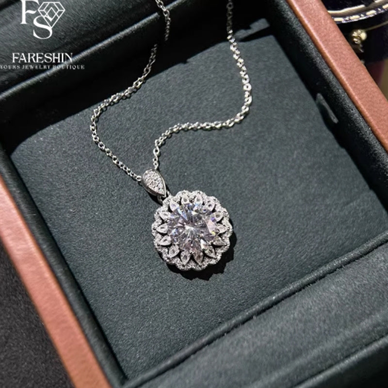 Round Cut Moissanite Classic Necklace — 0.5ct, D-color, VVS1, 925 Sterling Silver