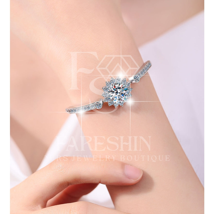 Round Cut Moissanite Classic Bracelet — 0.5ct, D-color, VVS1, 925 Sterling Silver