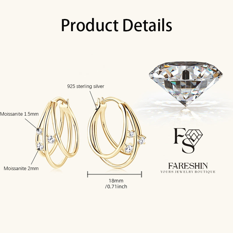 Round Cut Moissanite Star Ring — 0.5ct, D-color, VVS1, 925 Sterling Silver