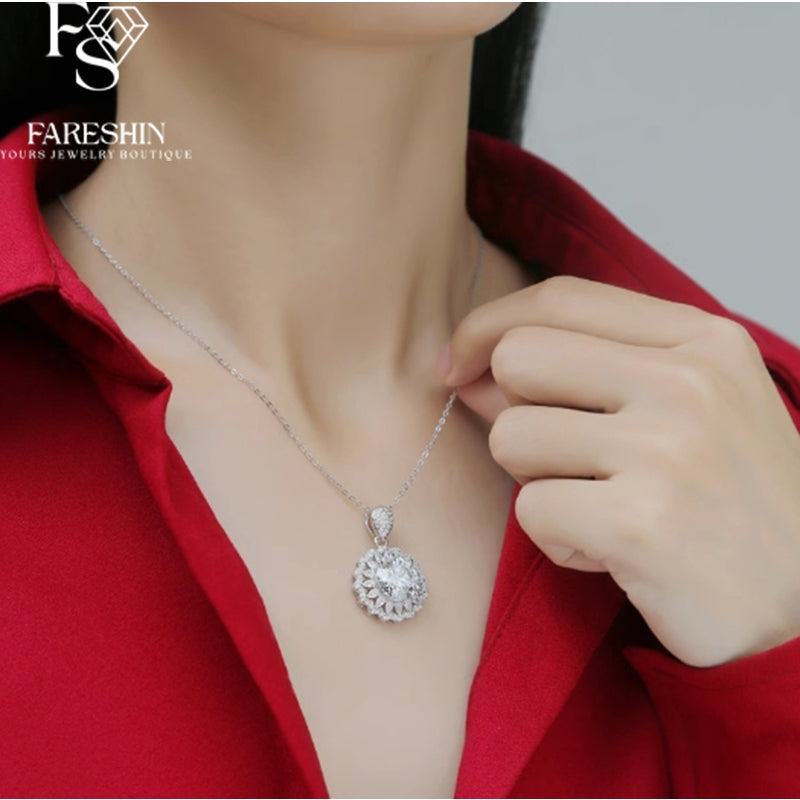 Round Cut Moissanite Classic Necklace — 0.5ct, D-color, VVS1, 925 Sterling Silver