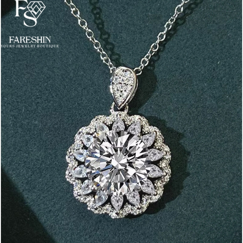 Round Cut Moissanite Classic Necklace — 0.5ct, D-color, VVS1, 925 Sterling Silver