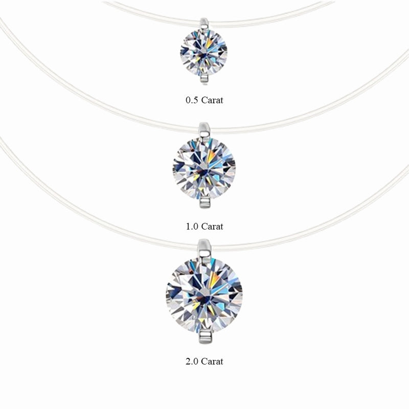 Round Cut Moissanite Classic Necklace — 0.5ct, D-color, VVS1, 925 Sterling Silver