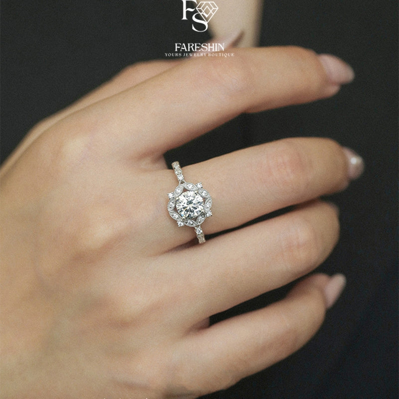 Round Cut Moissanite Classic Ring — 0.5ct, D-color, VVS1, 18K Gold Vermeil