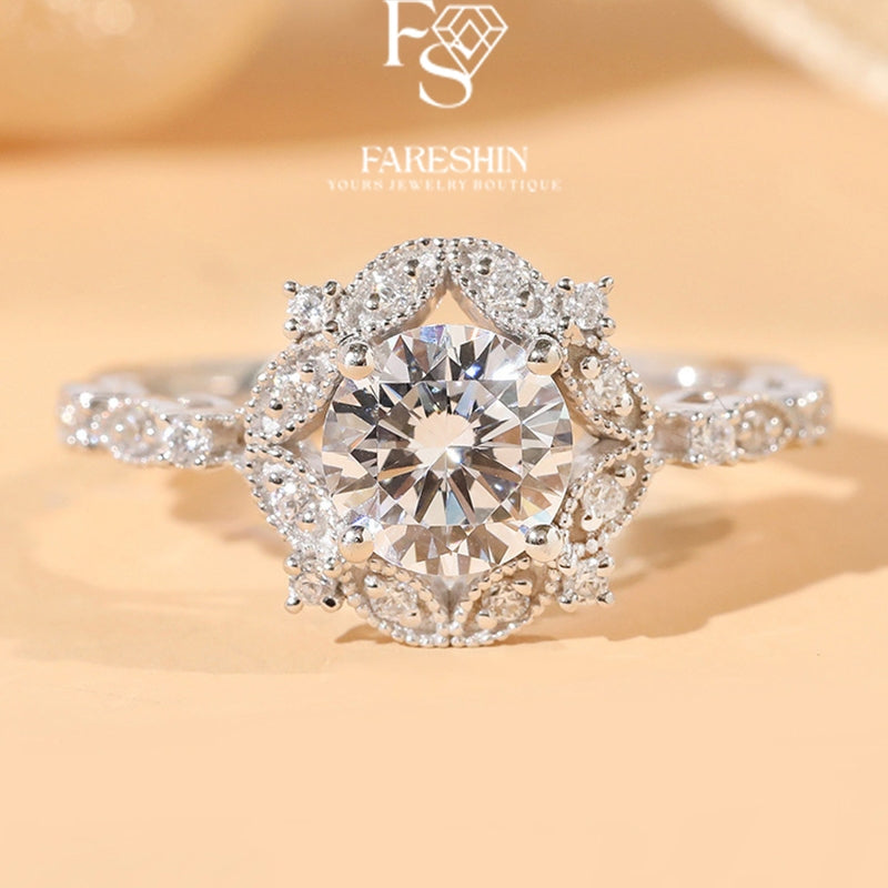 Round Cut Moissanite Classic Ring — 0.5ct, D-color, VVS1, 18K Gold Vermeil