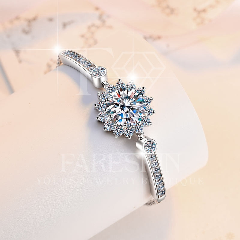 Round Cut Moissanite Classic Bracelet — 0.5ct, D-color, VVS1, 925 Sterling Silver