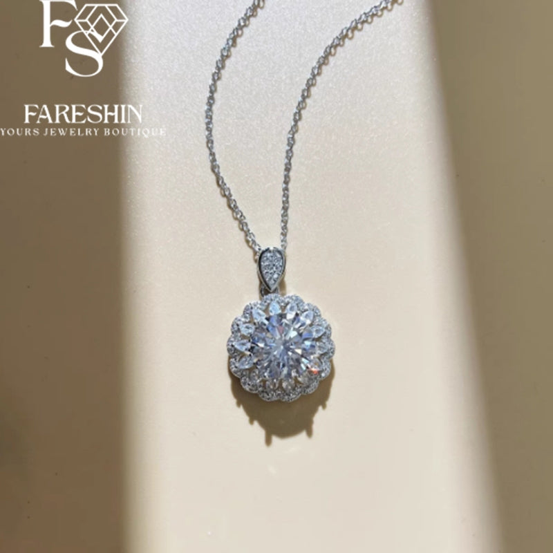 Round Cut Moissanite Classic Necklace — 0.5ct, D-color, VVS1, 925 Sterling Silver