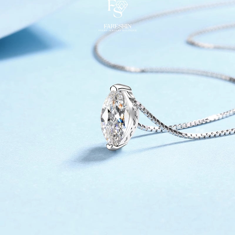 Round Cut Moissanite Classic Necklace — 0.5ct, D-color, VVS1, 925 Sterling Silver