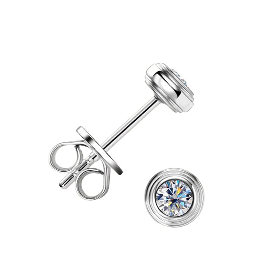 Round Cut Moissanite Classic Ring — 0.1ct, D-color, VVS1, 925 Sterling Silver