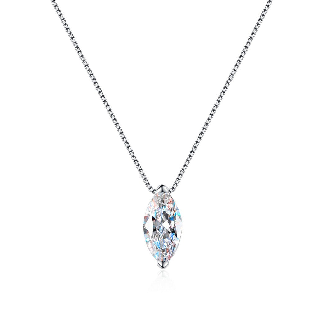 Round Cut Moissanite Classic Necklace — 0.5ct, D-color, VVS1, 925 Sterling Silver