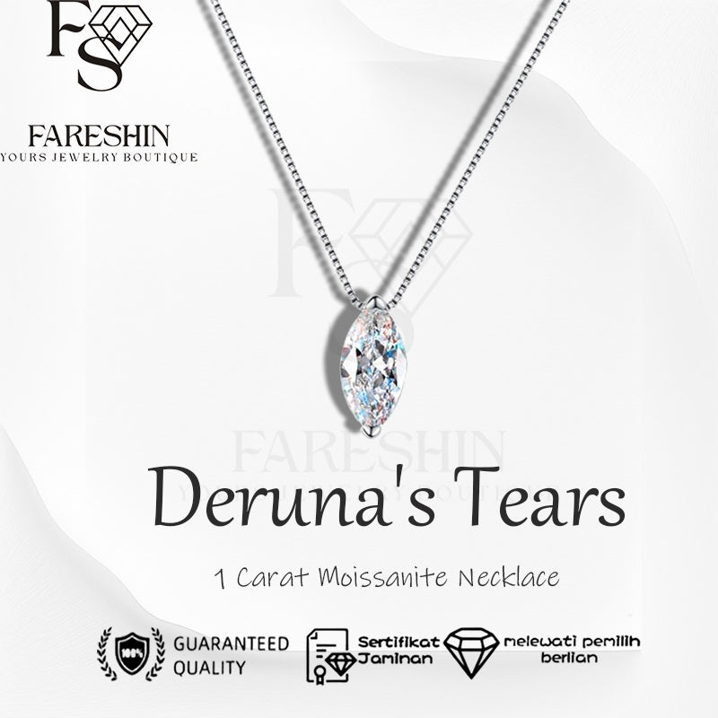 Round Cut Moissanite Classic Necklace — 0.5ct, D-color, VVS1, 925 Sterling Silver