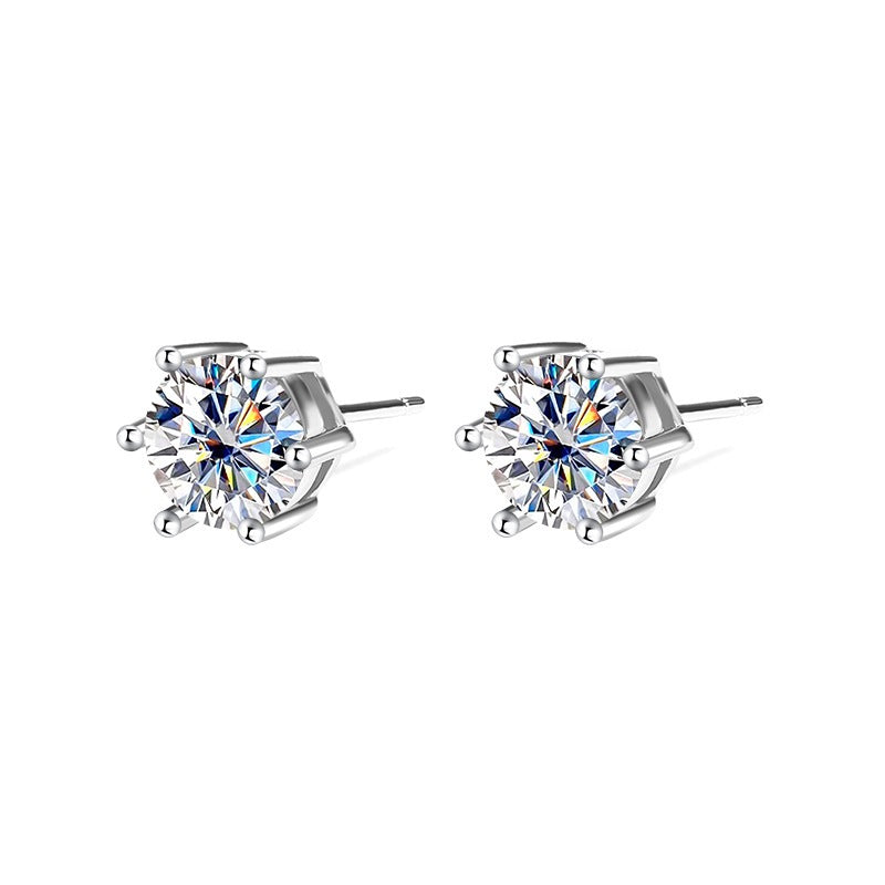 Round Cut Moissanite Star Ring — 0.5ct, D-color, VVS1, 925 Sterling Silver
