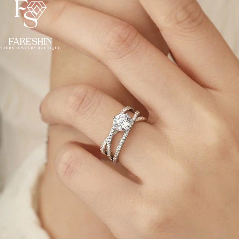 Round Cut Moissanite Classic Ring — 0.5ct, D-color, VVS1, 18K Gold Vermeil