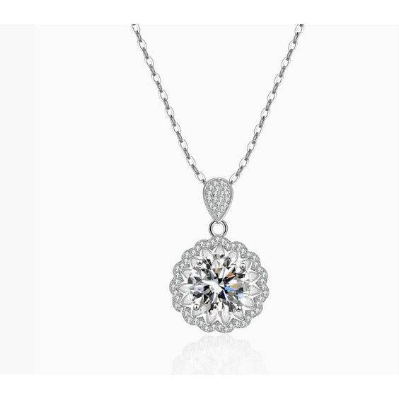 Round Cut Moissanite Classic Necklace — 0.5ct, D-color, VVS1, 925 Sterling Silver
