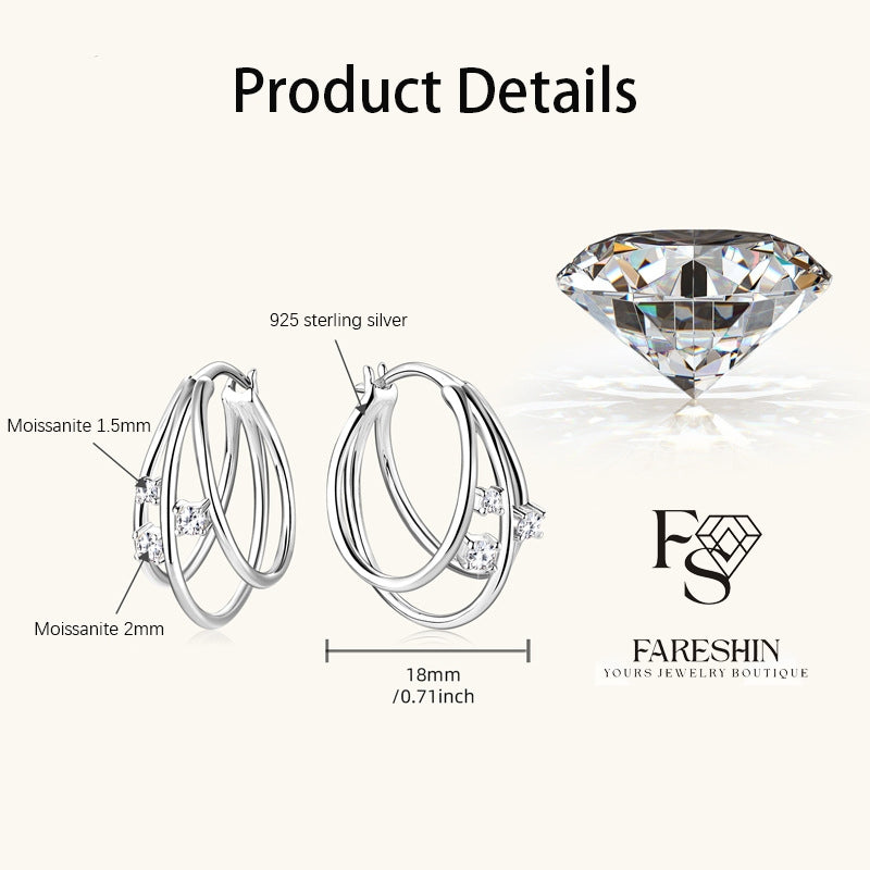 Round Cut Moissanite Star Ring — 0.5ct, D-color, VVS1, 925 Sterling Silver