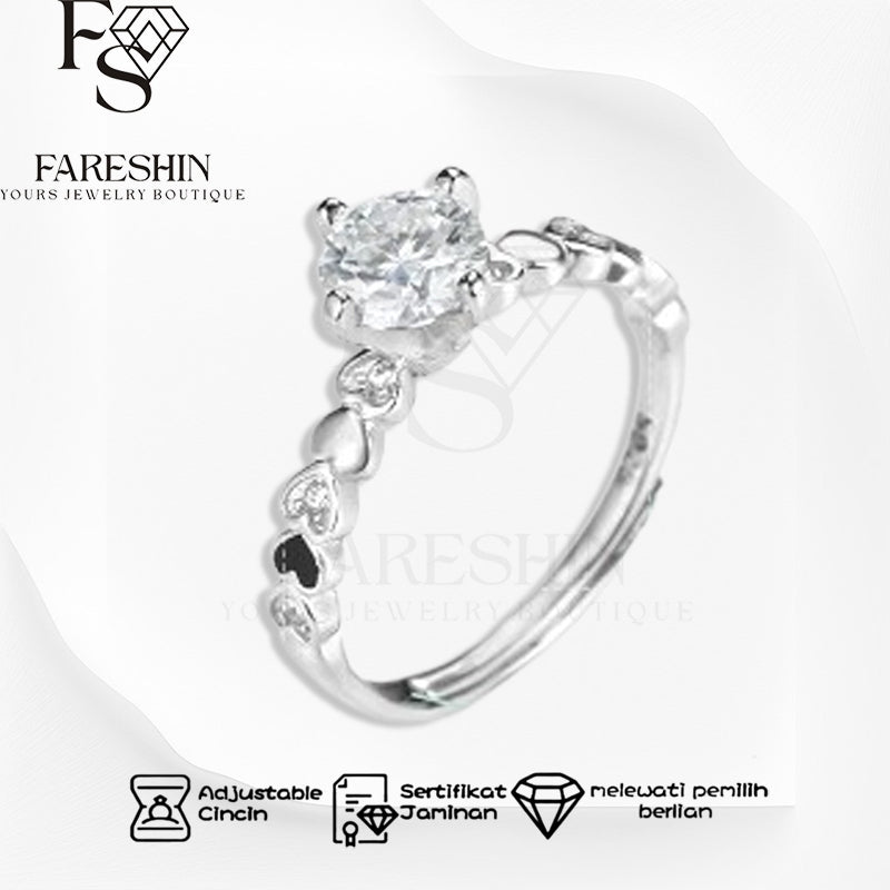 Fareshin Round Cut Classic - , D Color, Vvs1, Moissanite Ring - 0.5ct / 18K Gold Vermeil - additional product view | FARESHIN
