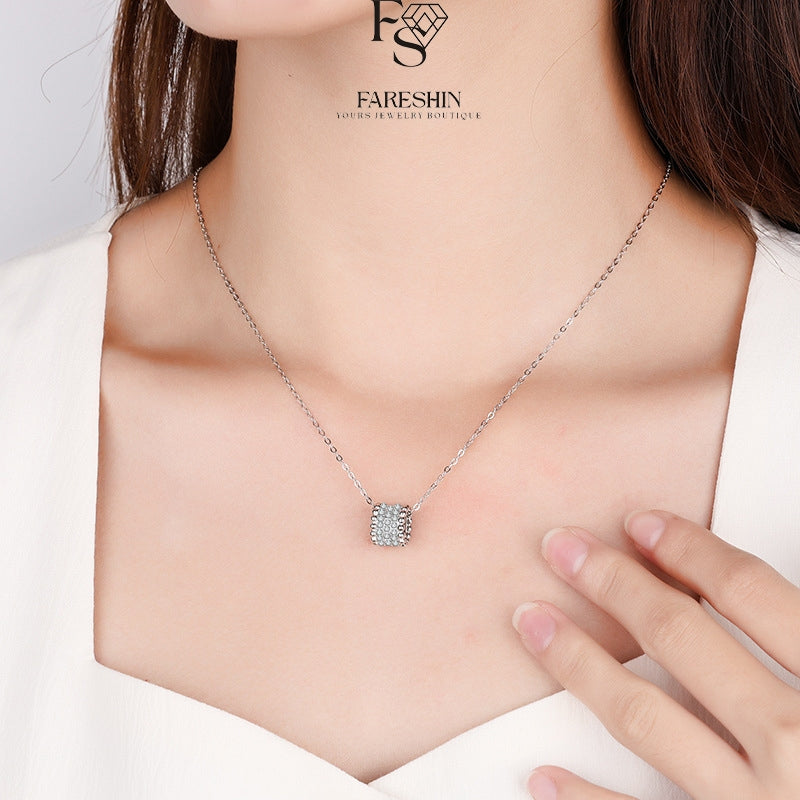 Round Cut Moissanite Classic Necklace — 0.5ct, D-color, VVS1, 925 Sterling Silver