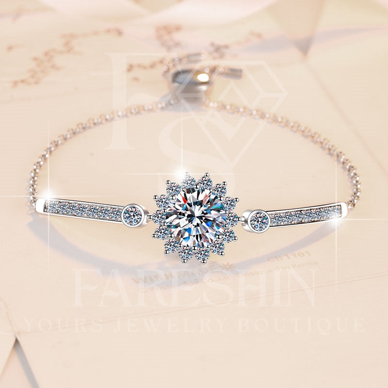 Round Cut Moissanite Classic Bracelet — 0.5ct, D-color, VVS1, 925 Sterling Silver