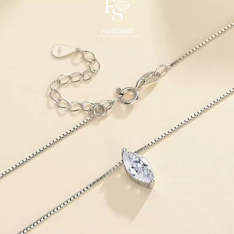 Round Cut Moissanite Classic Necklace — 0.5ct, D-color, VVS1, 925 Sterling Silver