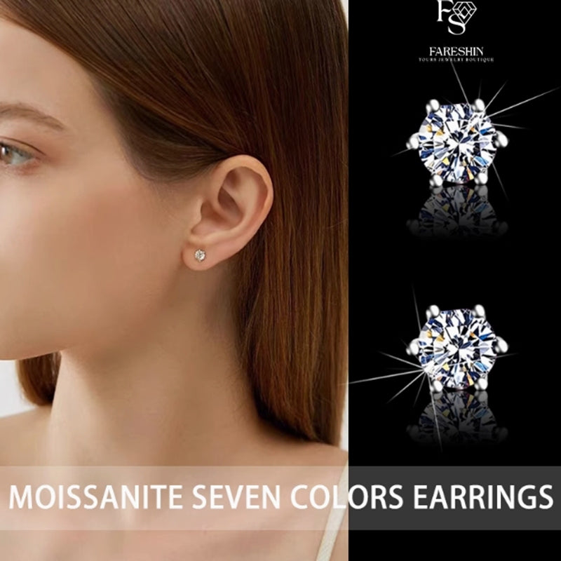 Round Cut Moissanite Star Ring — 0.5ct, D-color, VVS1, 925 Sterling Silver