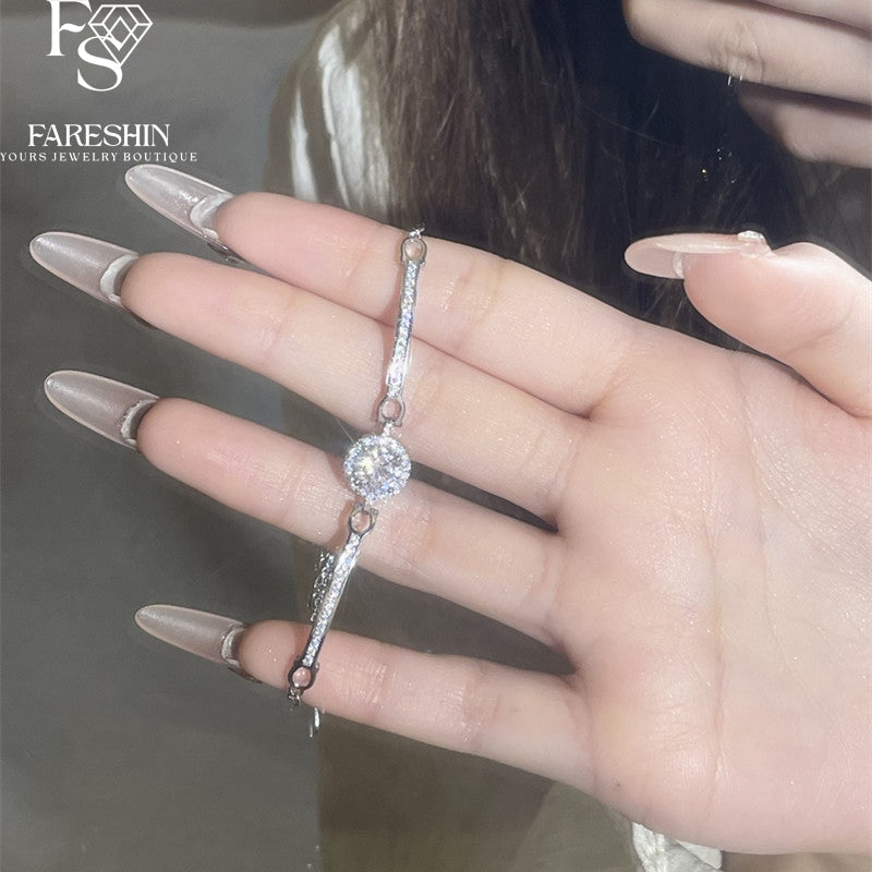 Round Cut Moissanite Classic Bracelet — 0.5ct, D-color, VVS1, 925 Sterling Silver