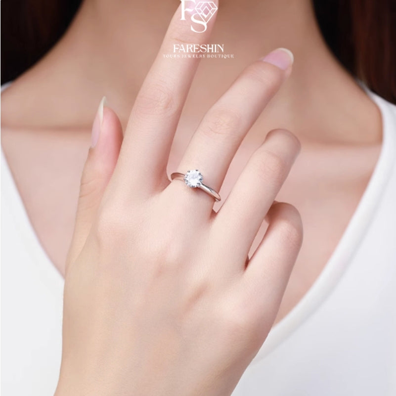 Round Cut Moissanite Classic Ring — 0.5ct, D-color, VVS1, 18K Gold Vermeil