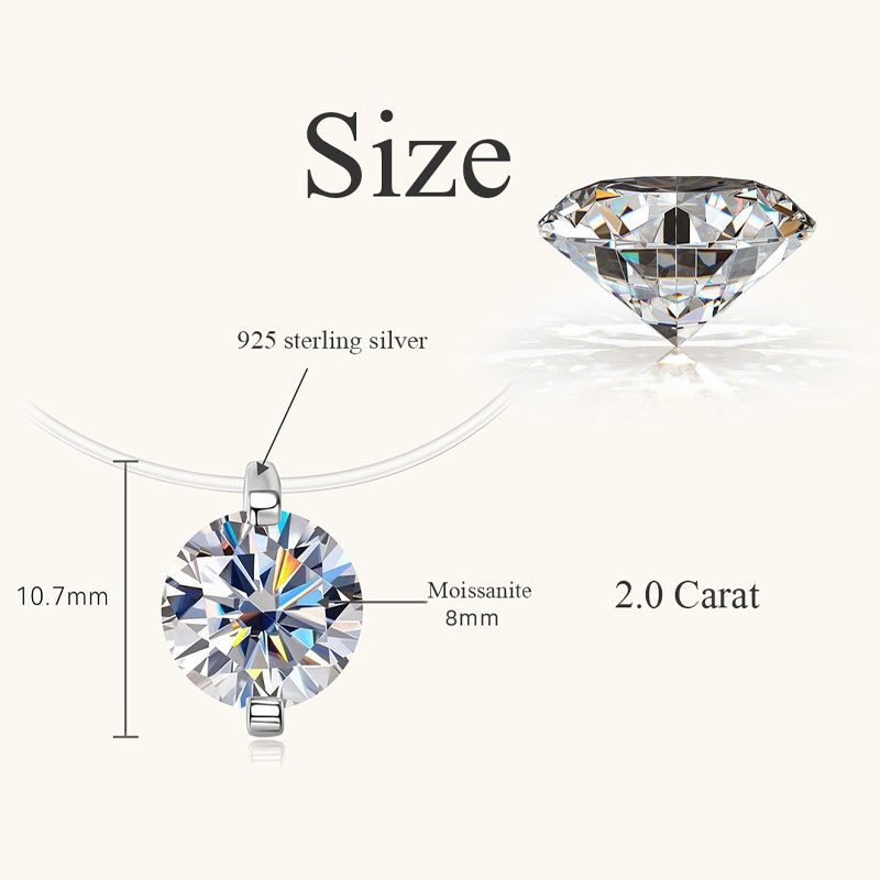 Round Cut Moissanite Classic Necklace — 0.5ct, D-color, VVS1, 925 Sterling Silver