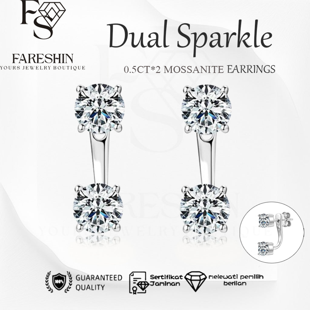 Round Cut Moissanite Sparkle Ring — 0.5ct, D-color, VVS1, 925 Sterling Silver