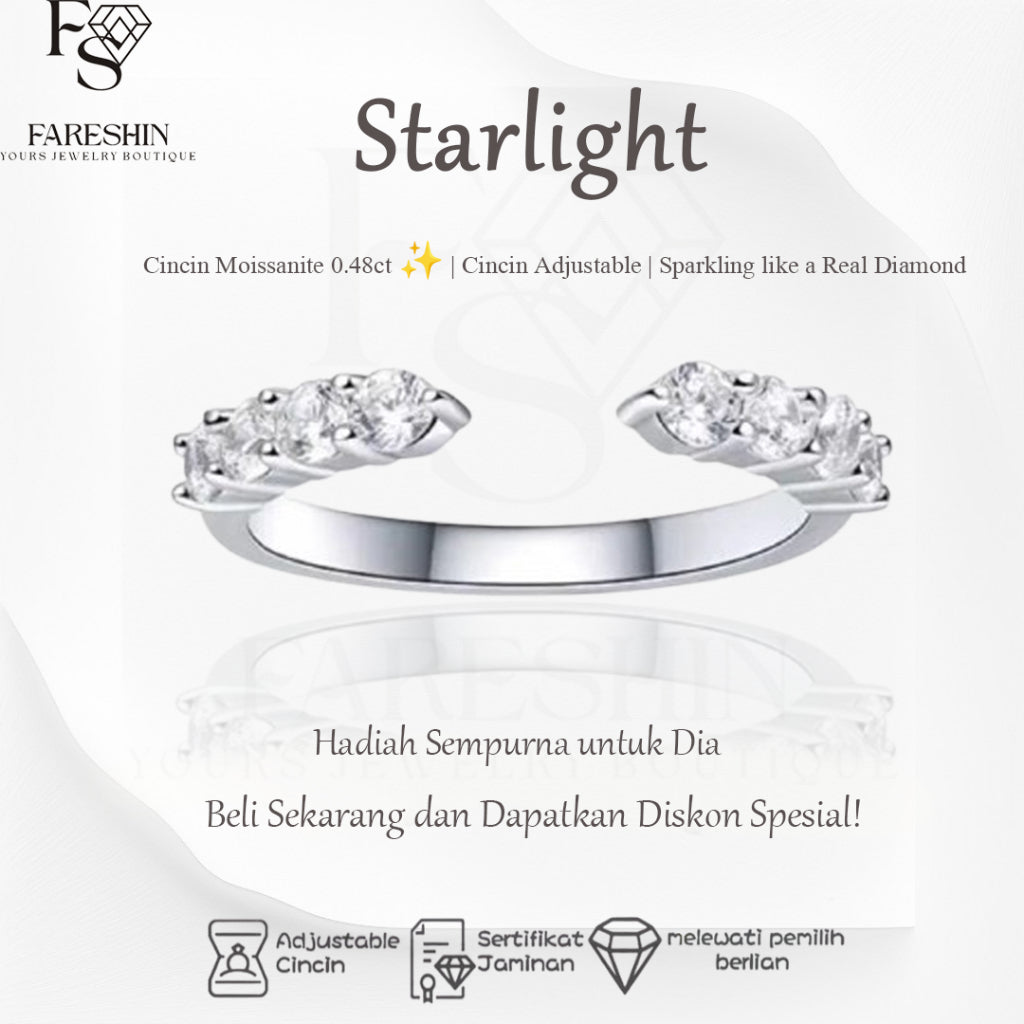 Round Cut Moissanite Star Ring — 0.5ct, D-color, VVS1, 18K Gold Vermeil