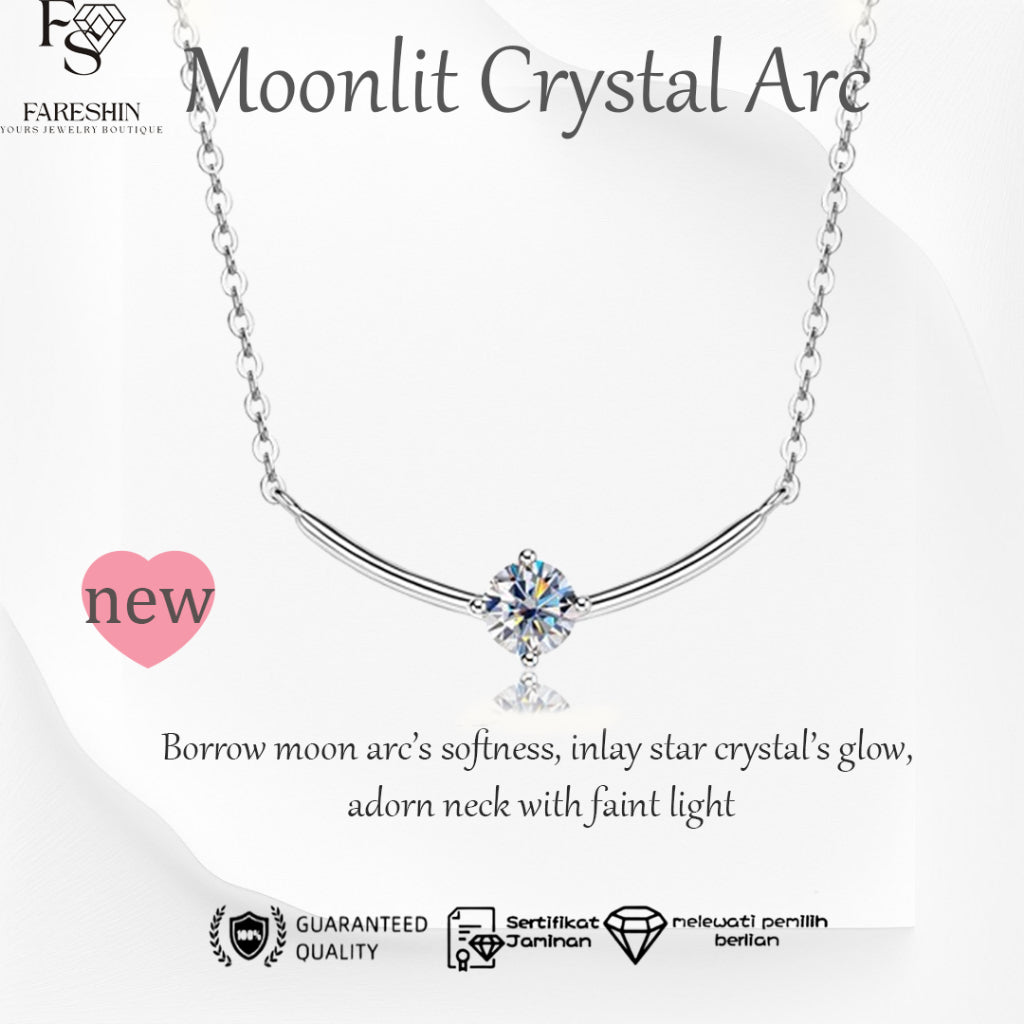 Round Cut Moissanite Classic Necklace — 0.5ct, D-color, VVS1, 925 Sterling Silver