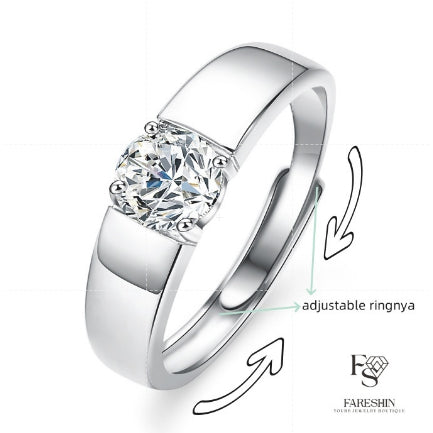 Fareshin Round Cut Classic - , D Color, Vvs1, Moissanite Ring - 0.5ct / 18K Gold Vermeil - additional product view | FARESHIN